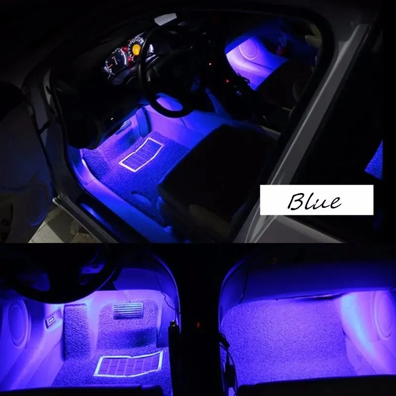 12V 4-in-1 Blue LED Car Interior Atmosphere lights