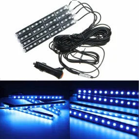 12V 4-in-1 Blue LED Car Interior Atmosphere lights