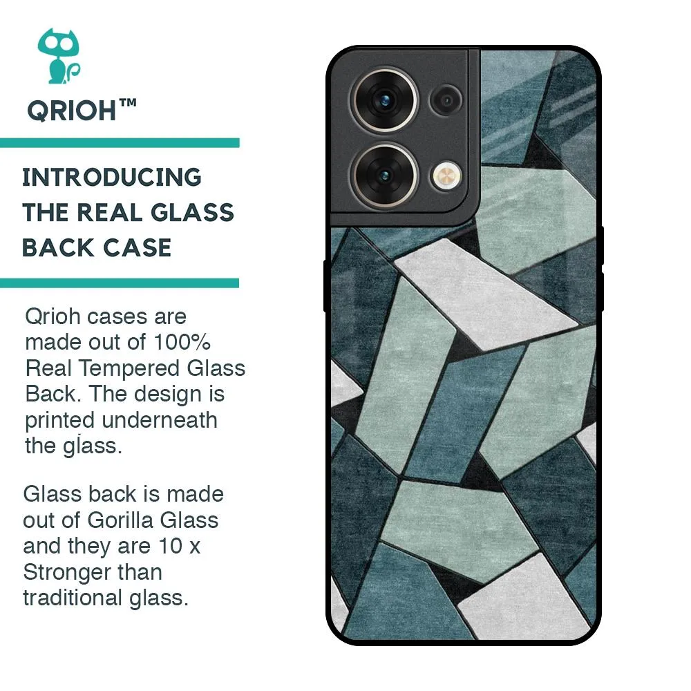 Abstact Tiles Glass Case for Oppo Reno8 5G