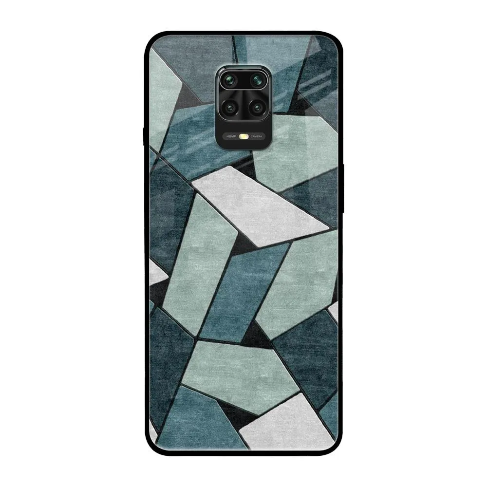 Abstact Tiles Glass Case for Redmi Note 9 Pro Max