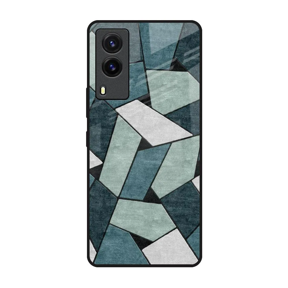 Abstact Tiles Glass Case for Vivo V21e