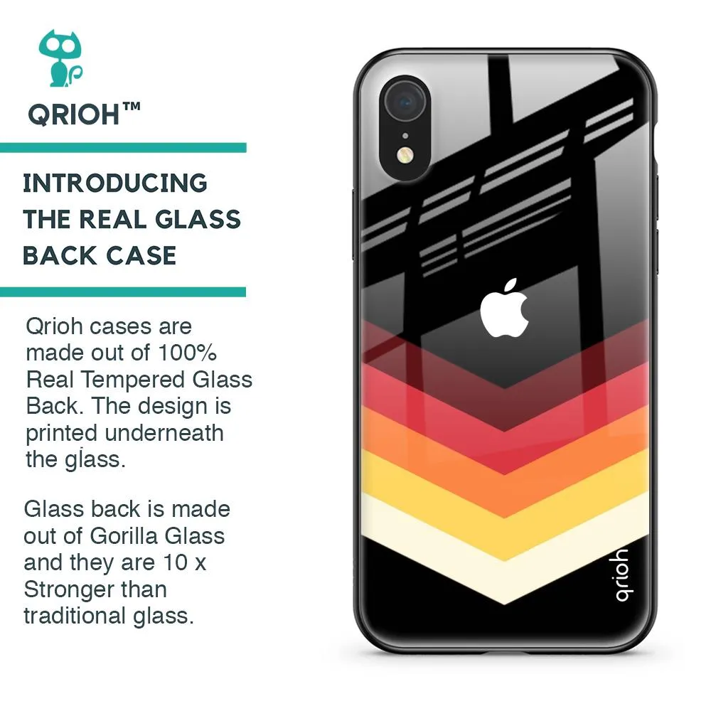 Abstract Arrow Pattern Glass Case For iPhone XR