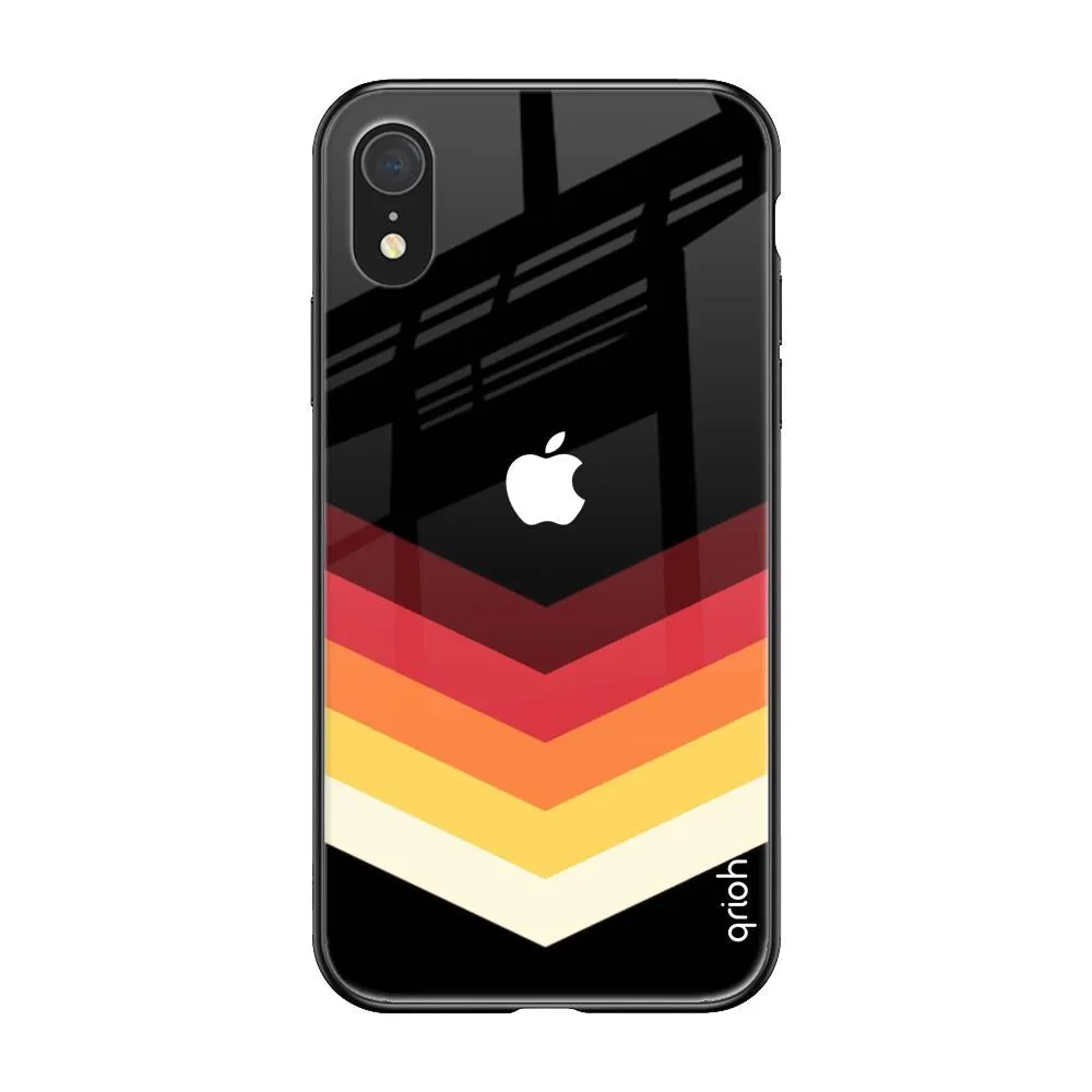 Abstract Arrow Pattern Glass Case For iPhone XR