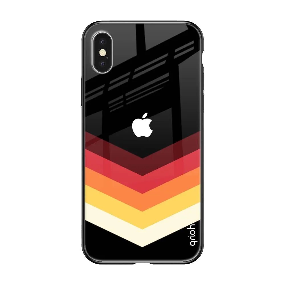 Abstract Arrow Pattern Glass Case For iPhone XS Max