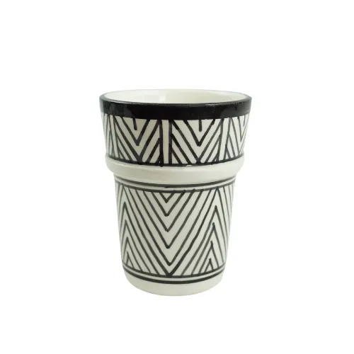 Black Lines Patterns Moroccan Cups