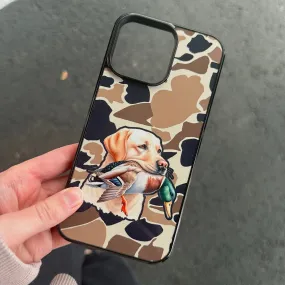 Camo Yellow lab duck hunting phone case for iPhone and Samsung