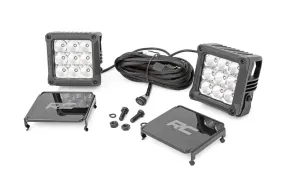 Chrome Series LED Light Pair | 4 Inch | Square | White DRL