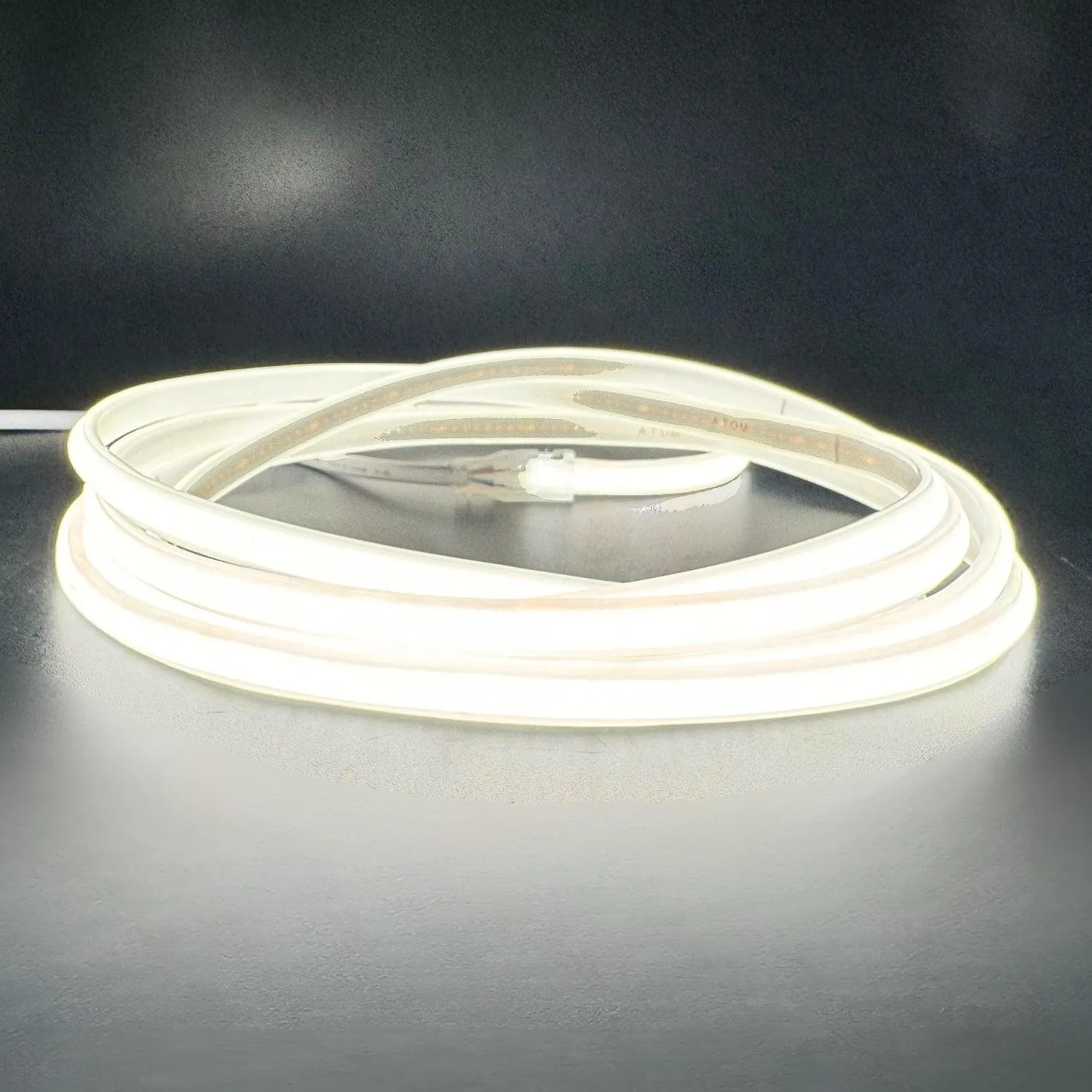 COB LED Strip 220V 240V Natural White Neon Flex 4000K 288 LEDs/m IP65 with UK Plug