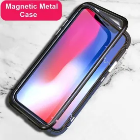 COOLTODAY Luxury Magnetic Adsorption Case Tempered Glass Metal Case For iPhone X 8 7 6s Ultra Thin Case For Iphone 7P 6P 8P