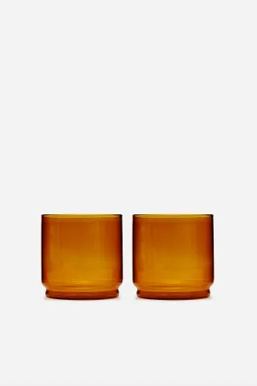 Decca Stackable Glass Set - Amber