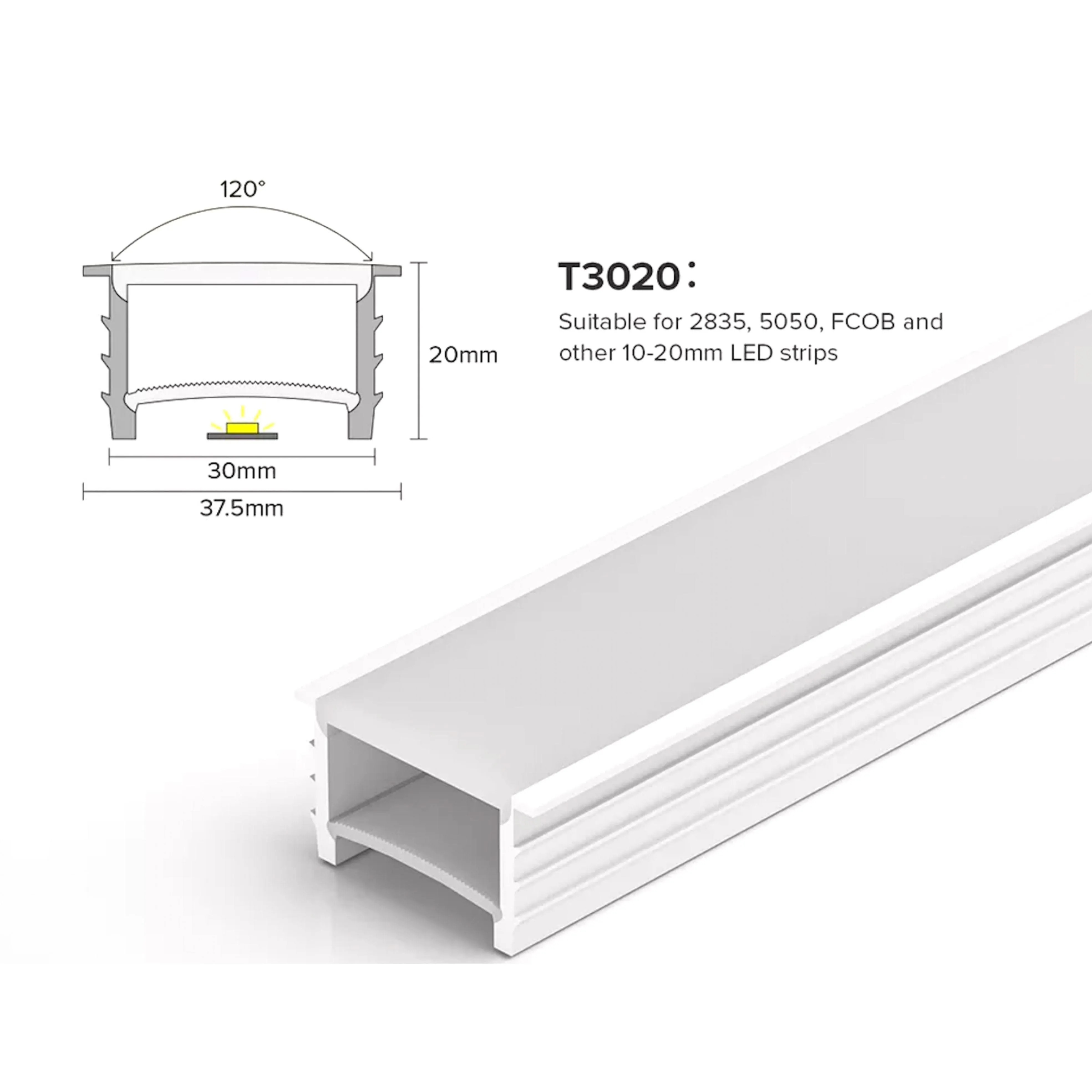 LED Neon Flex & LED Strip Silicone Cover Body Flexible Bendable 30x20mm