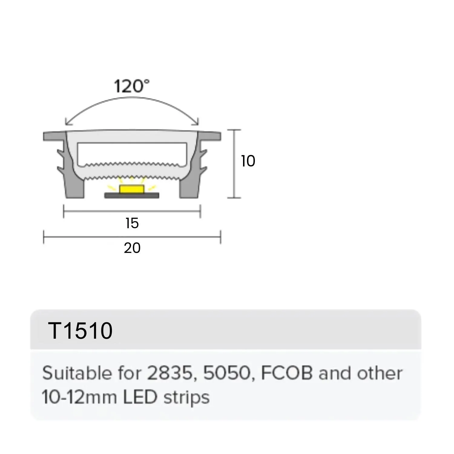 LED Strip Silicone Neon Flex Profile Cover Body Flexible Bendable 15x10mm