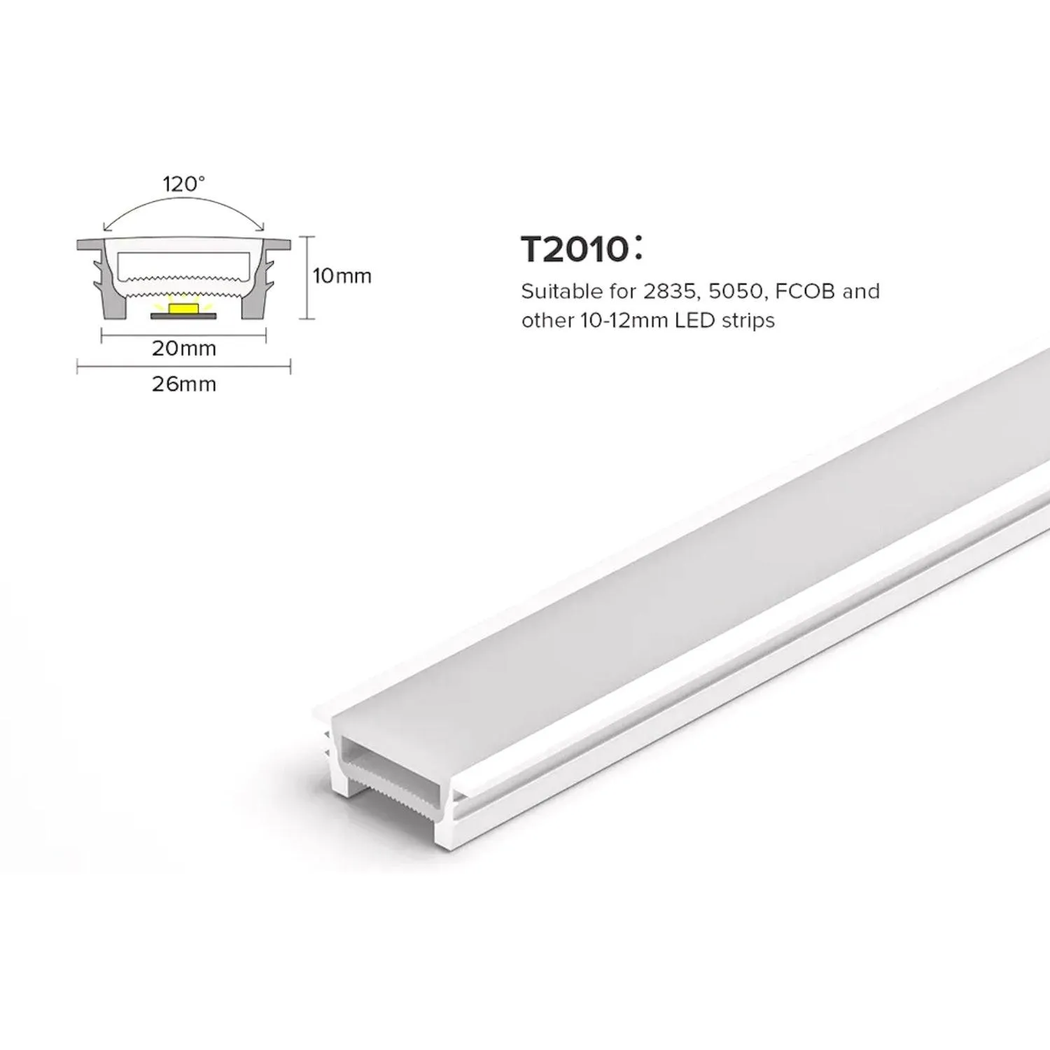 LED Strip Silicone Neon Flex Profile Cover Body Flexible Bendable 20x10mm