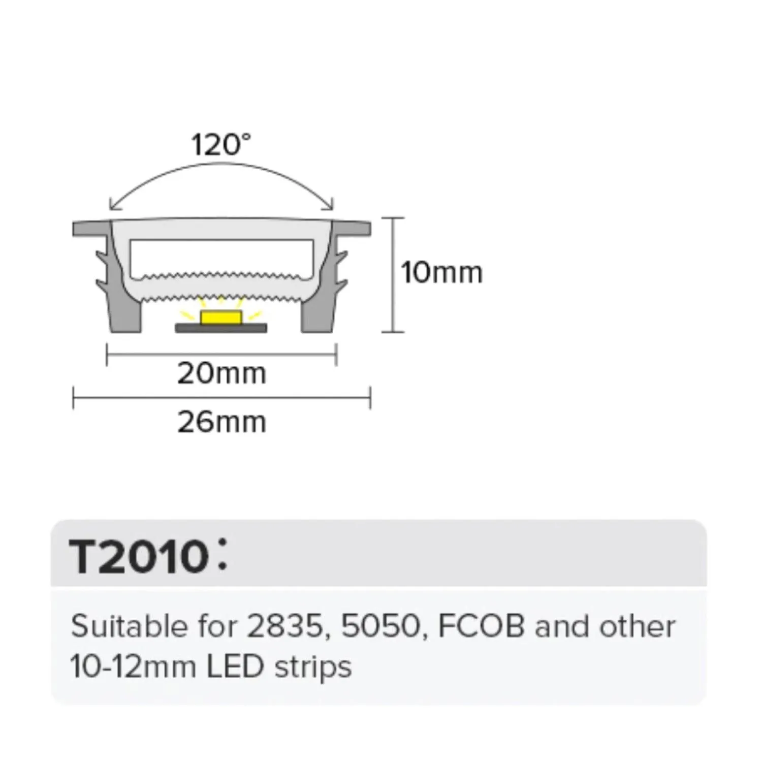 LED Strip Silicone Neon Flex Profile Cover Body Flexible Bendable 20x10mm