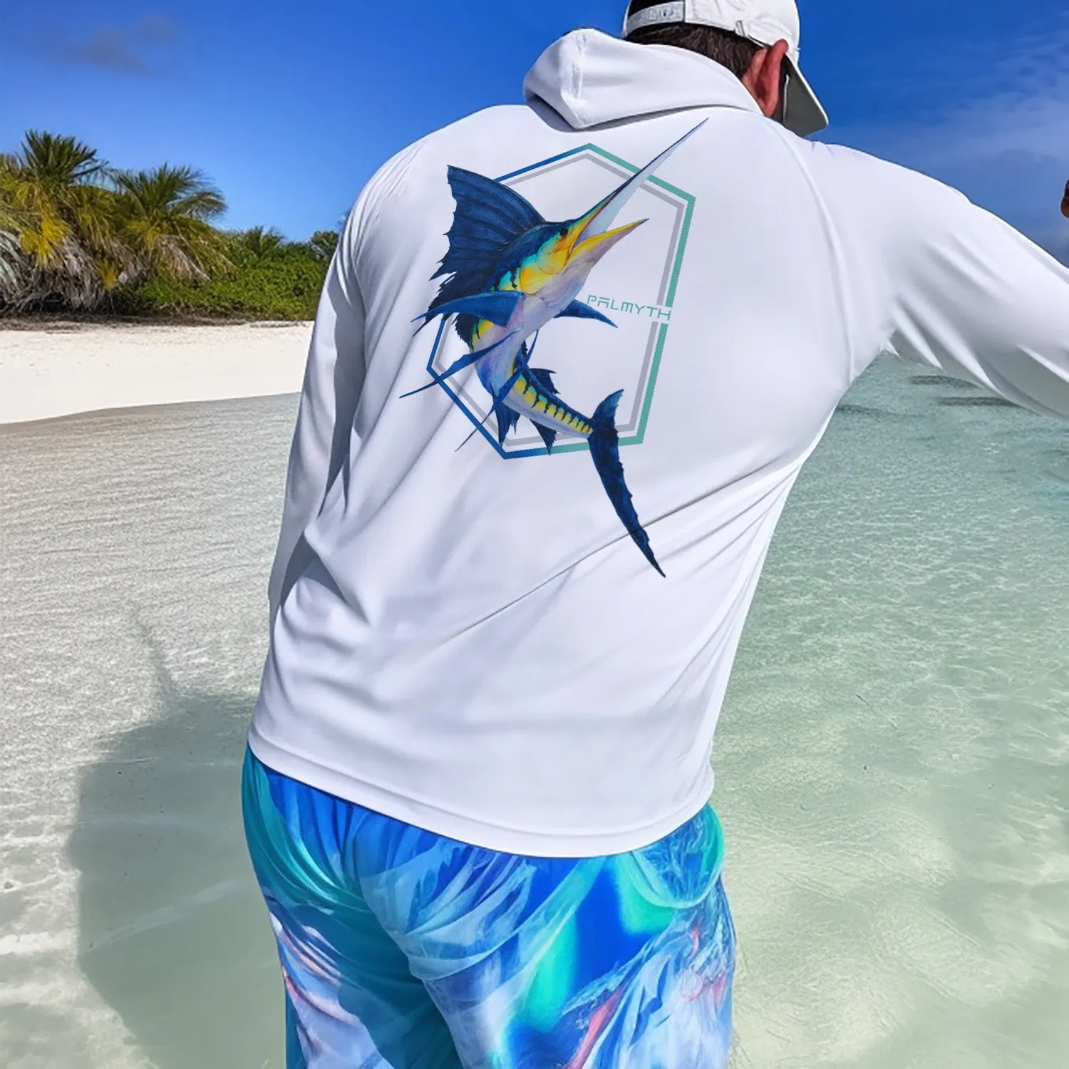 Long Sleeve Hoody Shirts UPF 50  (Sailfish Anchor)