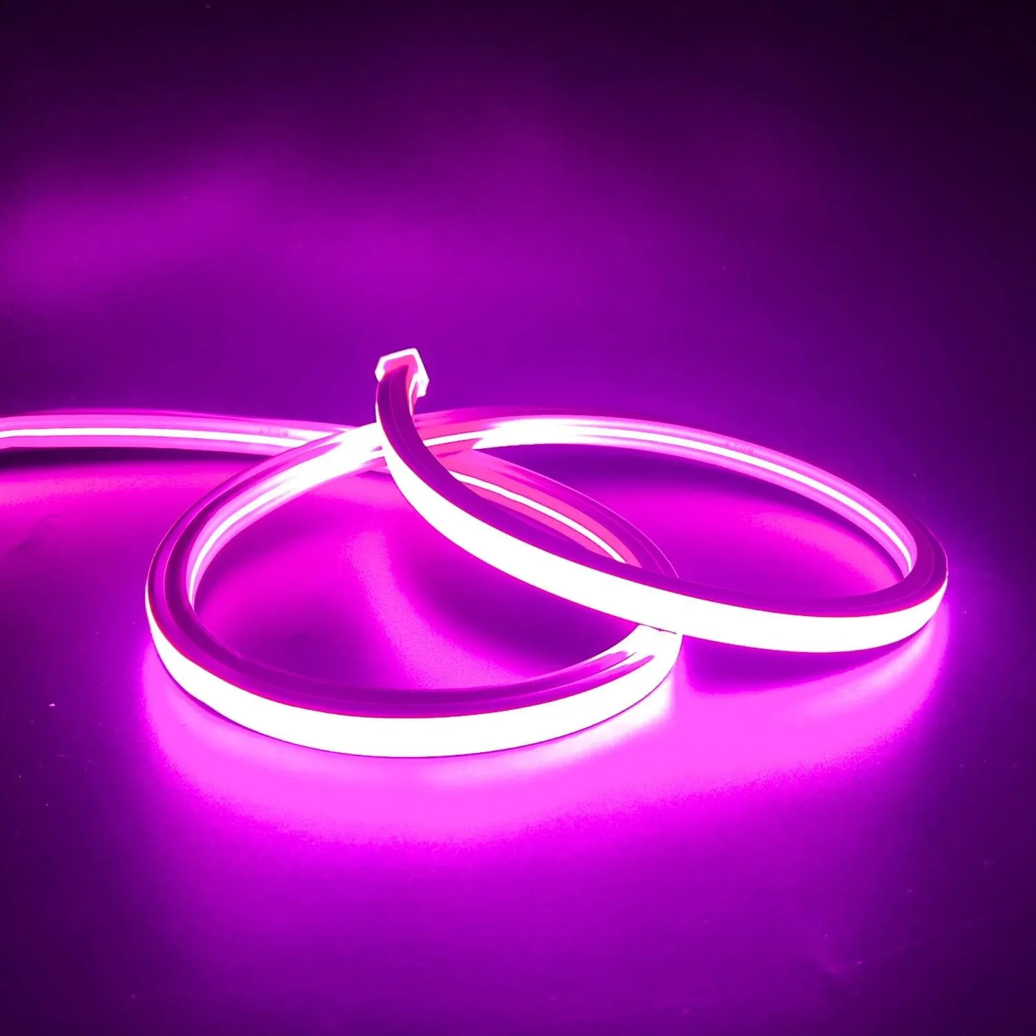 Pink LED Neon Flex 220V 240V Flat Shape Top Bending 20cm Cutting IP65 with UK Plug