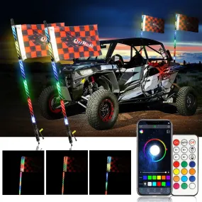 RGB Turn Signal & Brake Light with Bluetooth App/Remote Control Flag LED Whip Light