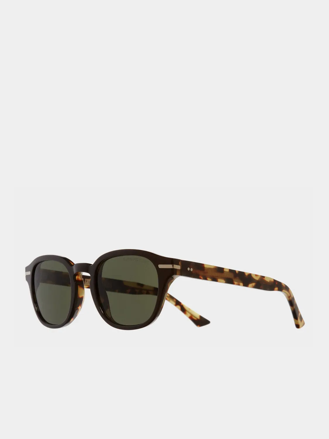 Round-Frame Acetate Sunglasses Black Taxi and Camo