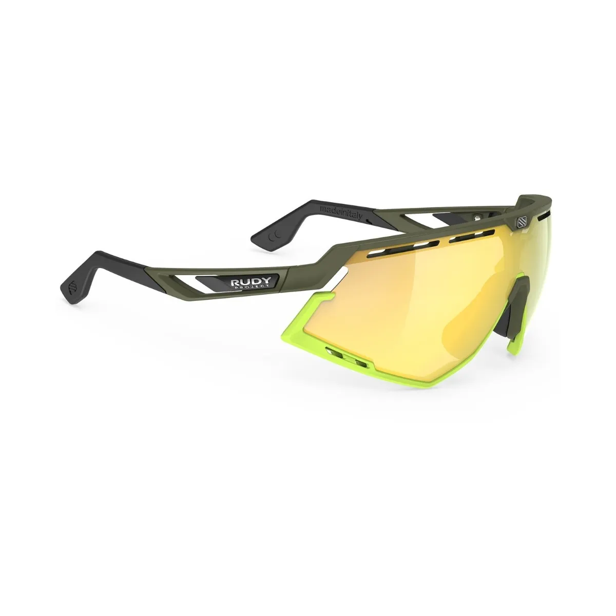 Rudy Project Defender Multilaser Matte Olive Yellow Glasses