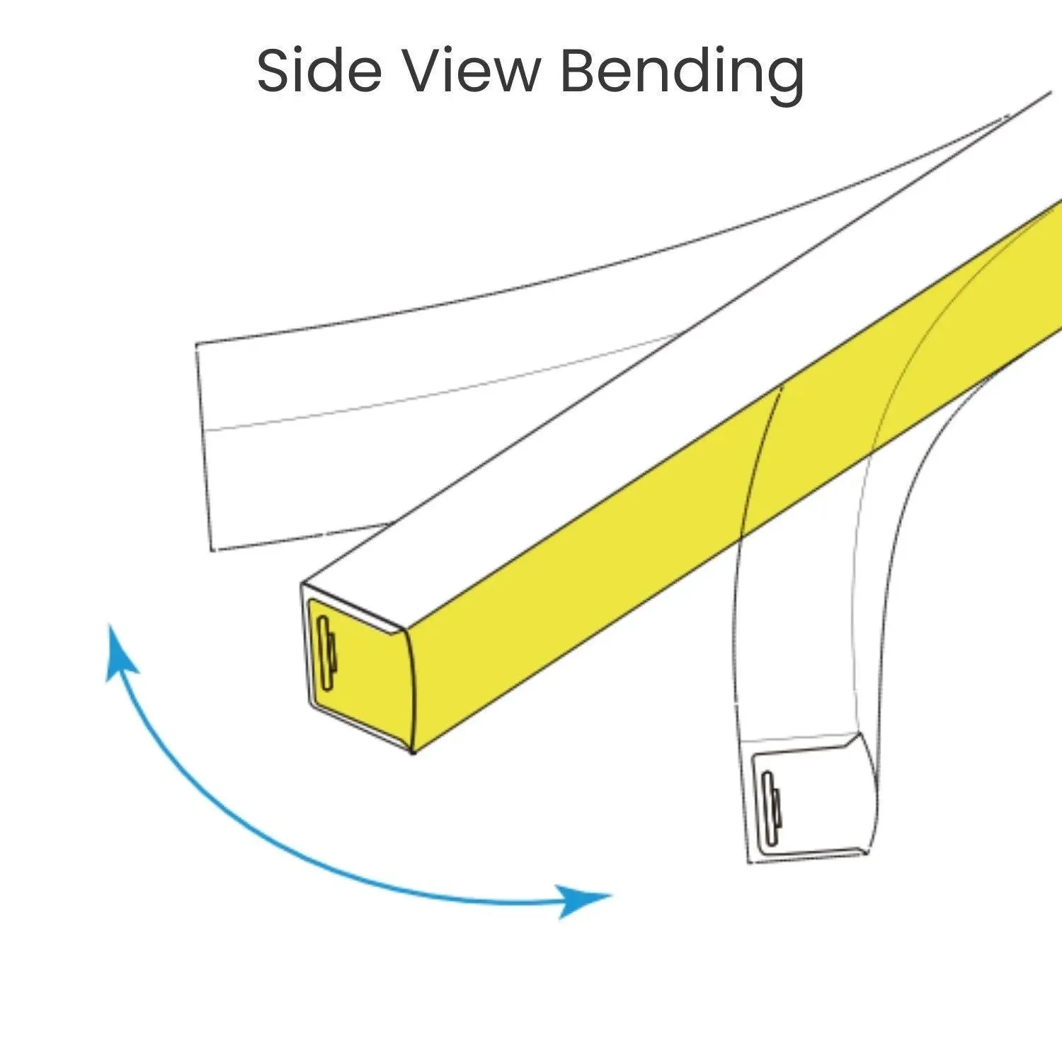 Warm White Neon Flex 3000K 16x16mm 220V 240V Top Bending 20cm Cutting IP65 Waterproof with UK Plug