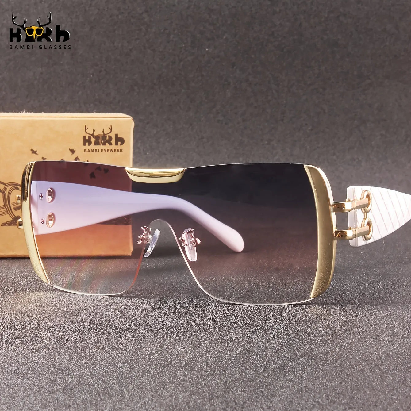 Women's Integrated Metal Large Frame Fashion Glasses**